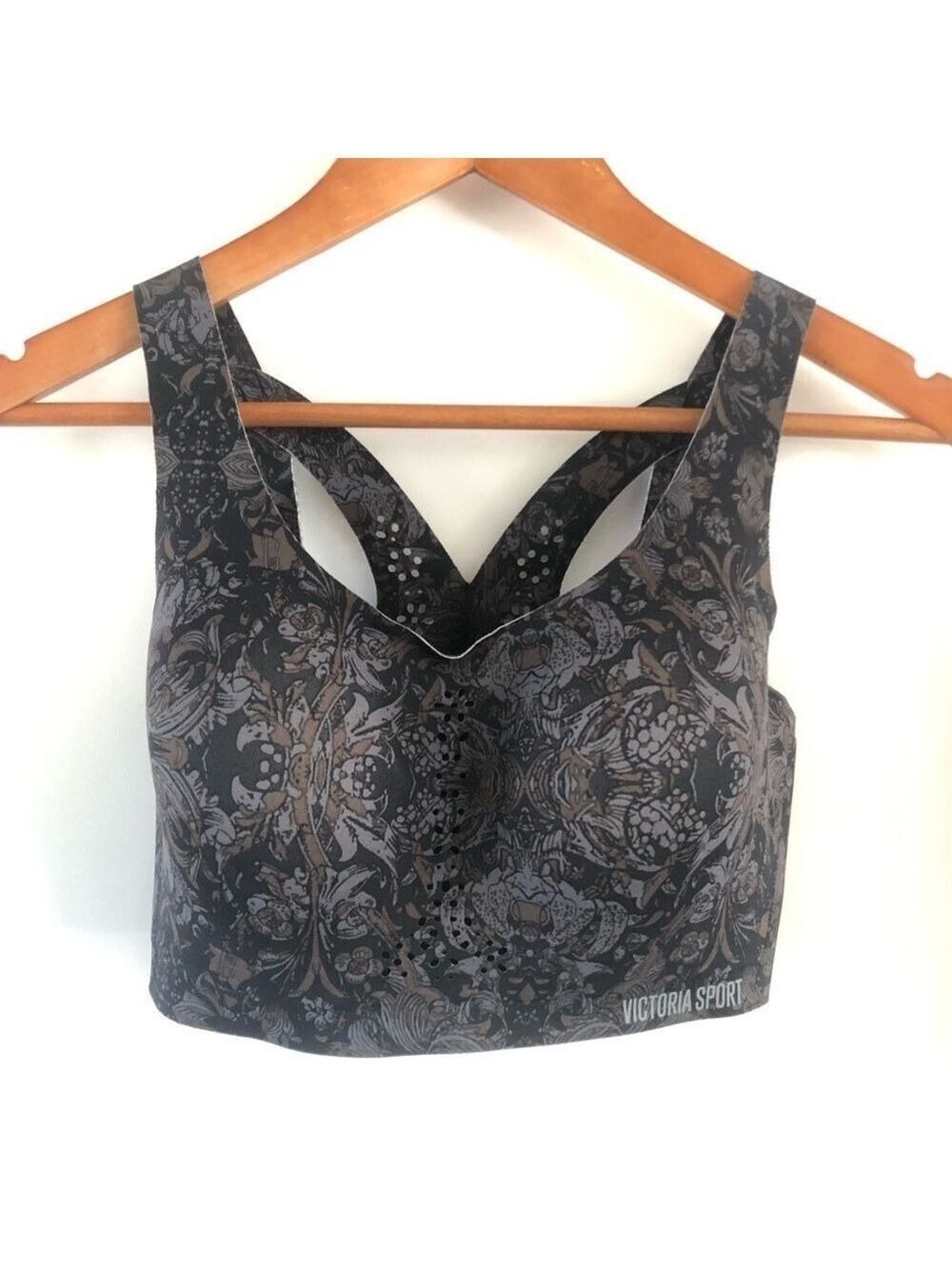 Victoria’s Secret Sport Angel Max 32DD Sports Bra Black/Gray/Tan Floral